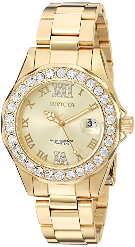 Product Cover Invicta Women's 15252 Pro Diver Gold Dial Gold-Plated Stainless Steel Watch