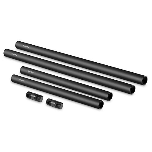 Product Cover SMALLRIG 15mm Rods Pack with M12 Thread Rod Cap Connectors Aluminum Alloy Rods Combination for for Rig Mattebox Follow Focus 15mm Rod System - 1659
