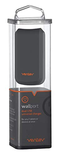 Product Cover Ventev Wallport Charger 2100 | Dual USB, Universal Compatibility for Charging any Two Devices at Once | Smart Compact Design, Folds Easily into Your Pocket or Purse and Goes Anywhere | Gray