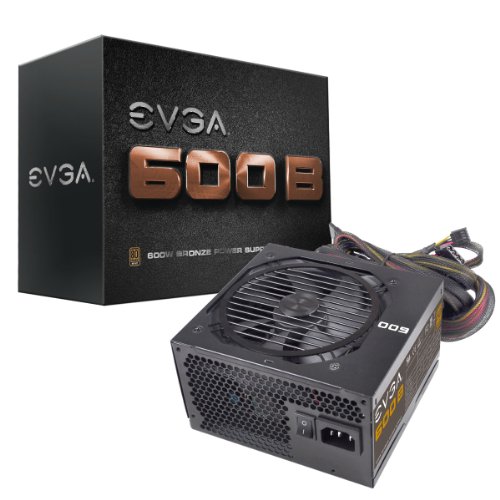 Product Cover EVGA 600 B1, 80+ Bronze 600W, 3 Year Warranty, Includes Free Power On Self Tester, Power Supply 100-B1-0600-KR