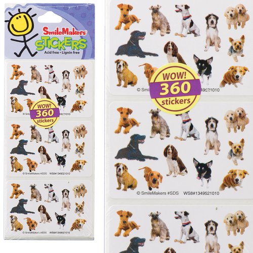 Product Cover Fun Shapes Dogs Stickers - Party Favors & Craft Supplies - 360 Stickers