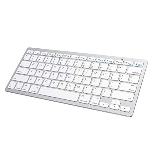 Product Cover SPARIN Bluetooth Keyboard Compatible with iPad 10.2 / iPad 9.7 / iPad Pro 12.9 / iPad Air / iPad Mini and Other Bluetooth Enable iPads/iPhones, White