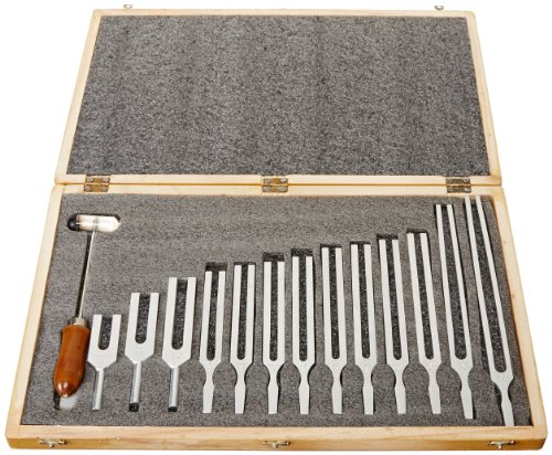 Product Cover United Scientific TFBOX13 Tuning Fork Wooden Box Set with Mallet, 13 Forks