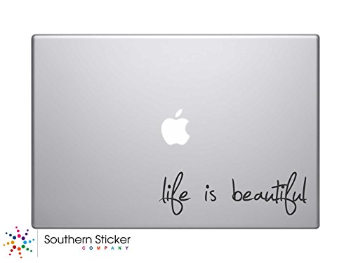 Product Cover Life Is Beautiful Text Silhouette Macbook Symbol Keypad Iphone Apple Ipad Decal Skin Sticker Laptop, 6.5