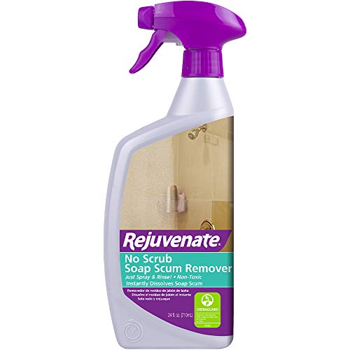 Product Cover Rejuvenate Scrub Free Soap Scum Remover Non-Toxic Non-Abrasive Cleaning Formula - Spray and Rinse for Streak Free Finish on Glass, Ceramic Tile, Chrome, Plastic and More