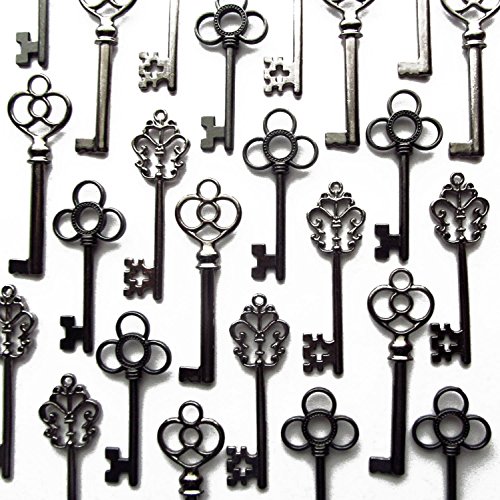 Product Cover Aokbean Mixed Set of 30 Skeleton Keys in Gunmetal Black - Set of 30 Keys