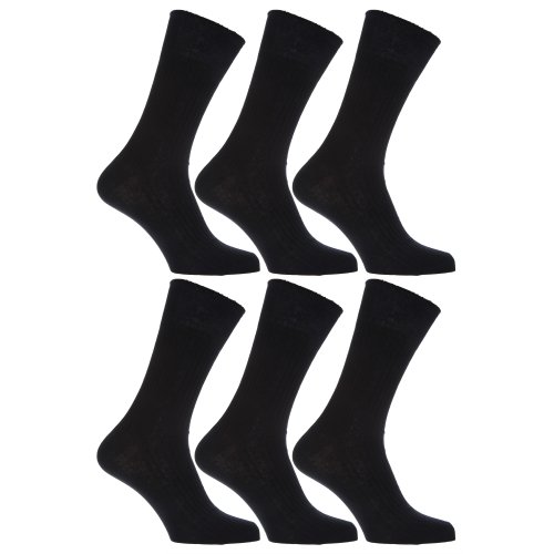 Product Cover Mens 100% Cotton Non Elastic Top Gentle Grip Socks (Pack Of 6)