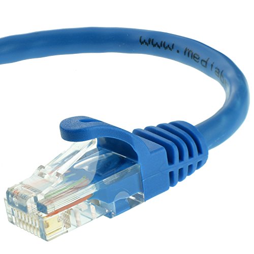 Product Cover Mediabridge Cat5e Ethernet Patch Cable (15 Feet) - RJ45 Computer Networking Cord - Blue