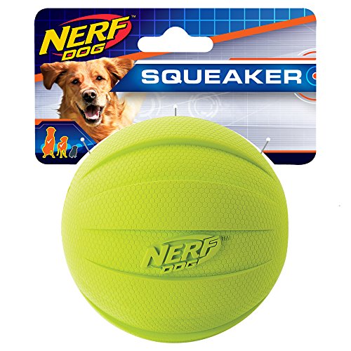 Product Cover Nerf Dog Squeak Rubbber Ball Dog Toy, Medium/Large, Green