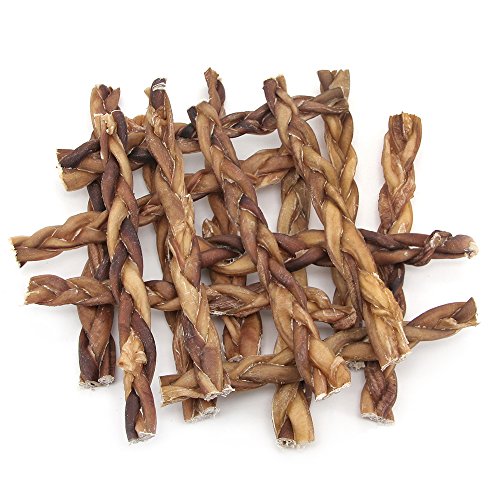 Product Cover GigaBite 12 Inch Odor-Free Braided Bully Sticks (15 Pack) - USDA & FDA Certified All Natural, Free Range Beef Pizzle Dog Treat - By Best Pet Supplies