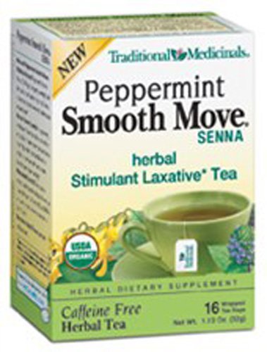 Product Cover Pack of 1 x Traditional Medicinals Organic Smooth Tea - Senna Peppermint - 16 Bags