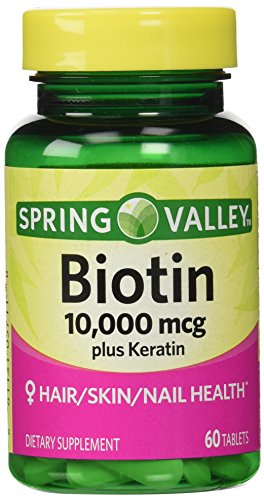 Product Cover Spring Valley Biotin Dietary Supplement, 10,000 Mg With 100 Mg Keratin, 60 Tablets
