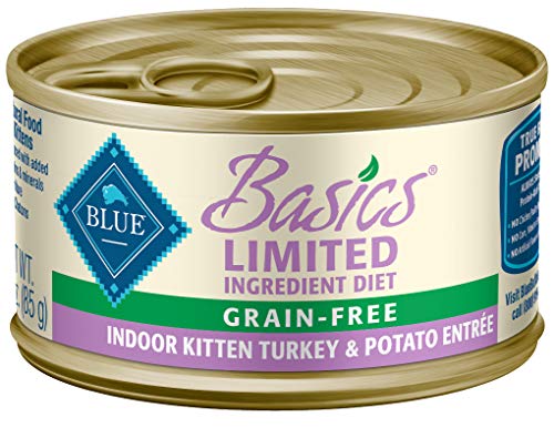 Product Cover Blue Buffalo Basics Kitten Turkey & Potato Entree Wet Cat Food, 3 oz Can, Pack of 24