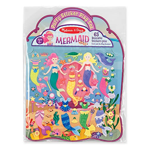 Product Cover Melissa & Doug Puffy Sticker Play Set, Mermaid (Reusable Activity Book, 65 Stickers, Great for Travel, Great Gift for Girls and Boys - Best for 4, 5, 6, 7 and 8 Year Olds)