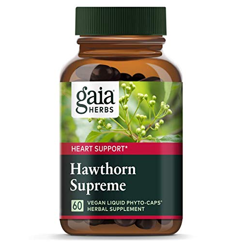 Product Cover Gaia Herbs Hawthorn Supreme, Vegan Liquid Capsules, 60 Count - Promotes Heart Health & Stimulates Healthy Circulation, Organic Hawthorn Berry, Leaf & Flower Extract