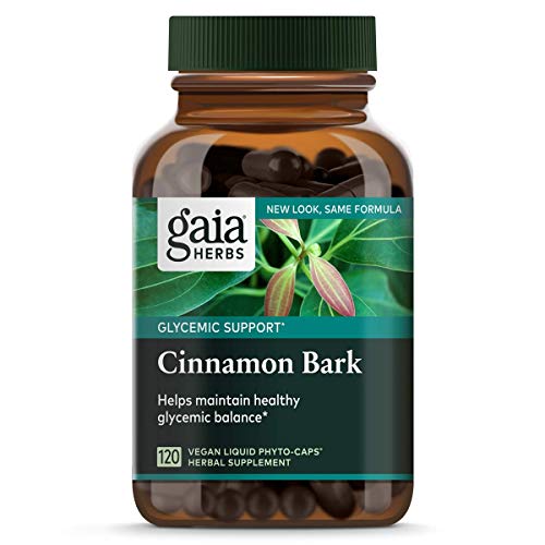 Product Cover Gaia Herbs Cinnamon Bark, Vegan Liquid Capsules, 120 Count - Glycemic Balance & Normal Blood Sugar Support, Organic Cinnamon