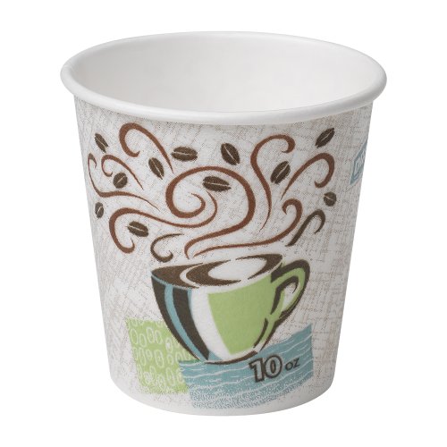 Product Cover Dixie PerfecTouch 10 oz. Insulated Paper Hot Coffee Cup by GP PRO (Georgia-Pacific), Coffee Haze, 92959, 1,000 Count (50 Cups Per Sleeve, 20 Sleeves Per Case)