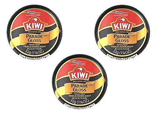 Product Cover Kiwi Parade Gloss Premium Shoe Polish Paste, 1-1/8 Ounce, Black - 3 Pack
