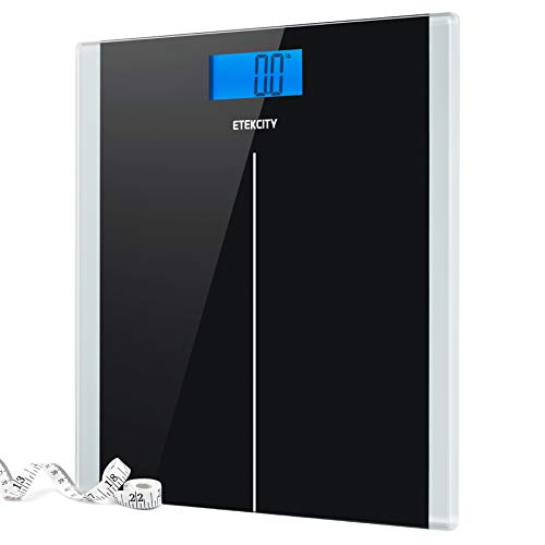 Product Cover Etekcity Digital Body Weight Bathroom Scale With Step-On Technology, 400 Lb, Body Tape Measure Included, Elegant Black