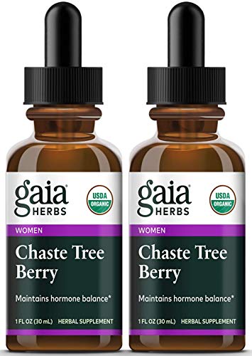 Product Cover Gaia Herbs Chaste Tree Berry, Liquid Supplement, 1 Ounce (Pack of 2) - Hormone Balance for Women, USDA Organic Vitex Chasteberry Extract