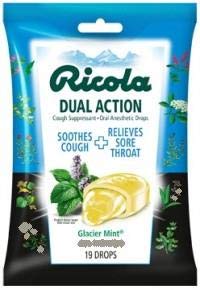 Product Cover Ricola Extra Strength Cough Suppressant Drops, Glacier Mint, 19 Drops (Pack of 12)