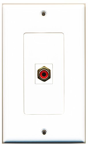 Product Cover RiteAV - 1 RCA Red for Subwoofer Audio Port Wall Plate Decorative White