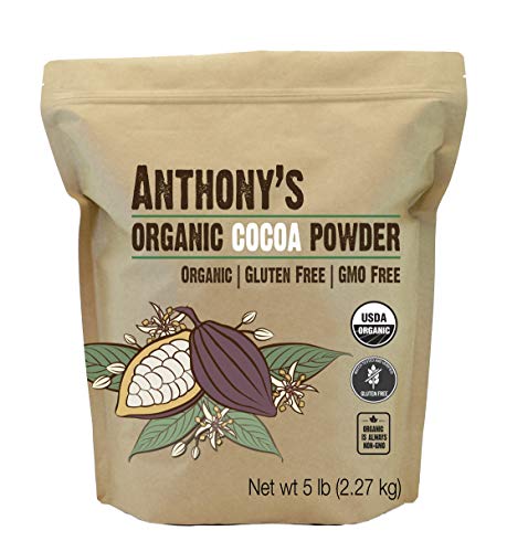 Product Cover Anthony's Organic Raw Cocoa Powder, Cacao Powder, 5lbs, Batch Tested and Verified Gluten Free & Non GMO