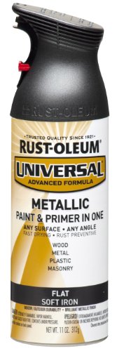 Product Cover Rust-Oleum, Flat Metallic Soft Iron 271473 Universal All Surface Spray Paint, 11 oz, 11-Ounce