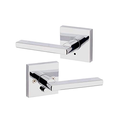 Product Cover Kwikset 91550-002 Halifax Slim Square Privacy Bed/Bath Lever in Polished Chrome