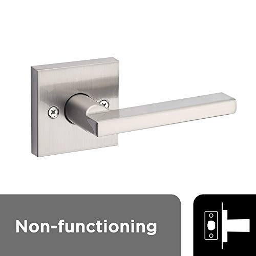 Product Cover Kwikset 91570-001 Halifax Slim Square Half-Dummy Lever in Satin Nickel