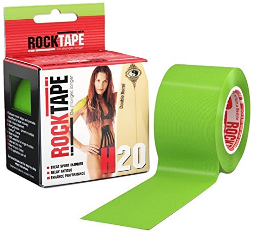 Product Cover RockTape H2O 2-Inch Highly Water-Resistant Kinesiology Tape, 16.4-Foot Continuous Roll, H2O Lime