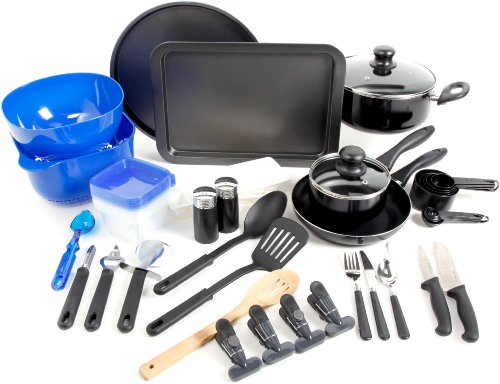 Product Cover Gibson Home Total Kitchen 59 Piece Cookware Combo Set, Black