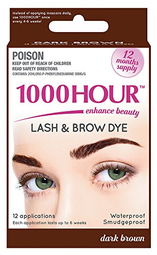 Product Cover 1000 Hour Eyelash & Brow Dye /Tint Kit Permanent Mascara (Dark Brown) by 1000Hour