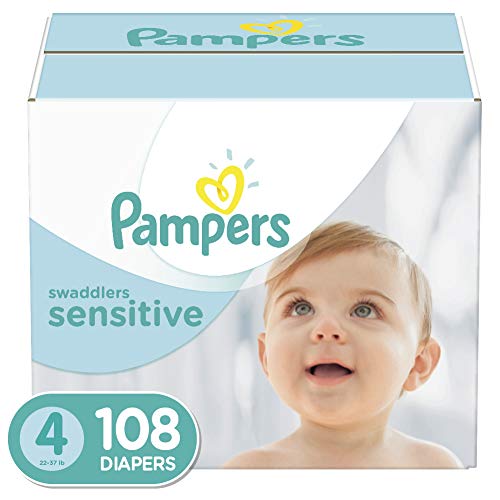 Product Cover Diapers Size 4, 108 Count - Pampers Swaddlers Sensitive Disposable Baby Diapers, Super Economy