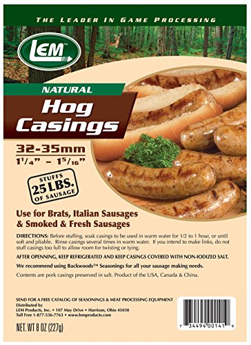 Product Cover LEM Products 141 Vacuum Sealed Bag-Hog Casings for 25 lb Meat, 8 oz