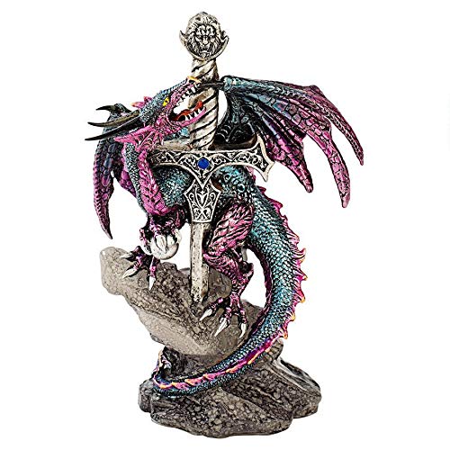 Product Cover Design Toscano Dragon Blade Gothic Statue, 8 Inch, Polyresin, Full Color