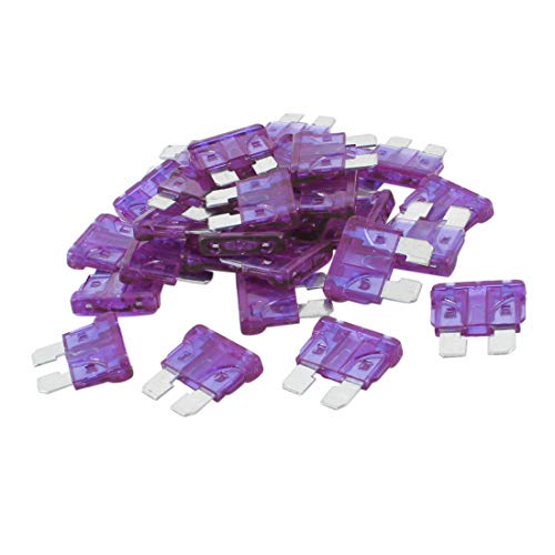Product Cover uxcell 30pcs Universal Medium Blade Style Fuse for Car Motorcycle Boat DC 5V-32V 3A Purple