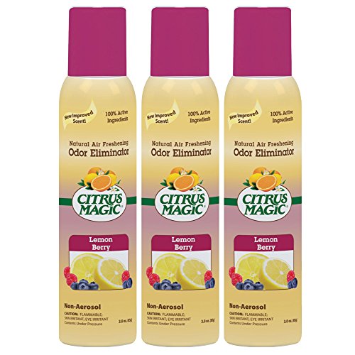 Product Cover Citrus Magic 3-Pack Natural Odor Eliminating Air Freshener Spray, Lemon Raspberry, 3. 5-Ounce