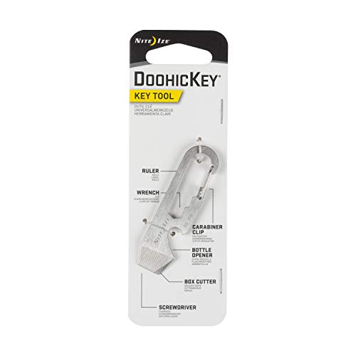 Product Cover Nite Ize KMT-11-R3 Sized Easily attaches to an existing Chain or Strap DoohicKey Key Keychain Multi-Tool (1 Pack), One, Stainless