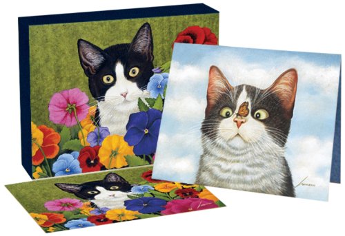 Product Cover Lang American Cat Deluxe Note Card Set by Lowell Herrero, 5.25 x 4 Inches, 12 Cards and Envelopes (2080505)