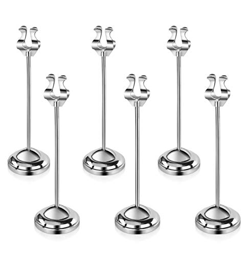 Product Cover New Star Foodservice 27778 Stainless Steel Table Number Holder with Heavy Casting Base, 8-Inch, Set of 6