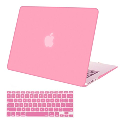 Product Cover MOSISO Plastic Hard Shell Case & Keyboard Cover Skin Only Compatible with MacBook Air 11 Inch (Models: A1370 & A1465), Pink
