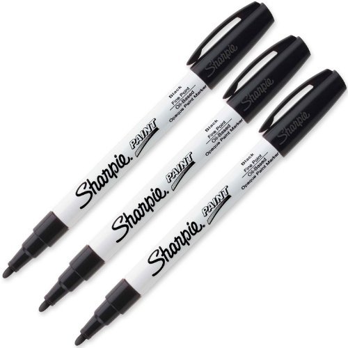Product Cover Sharpie - Fine Point Paint Marker [Set of 3], Black, Permanent, Quick drying