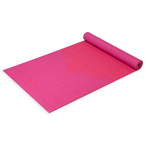 Product Cover Gaiam Yoga Mat - Classic 4mm Print Thick Non Slip Exercise & Fitness Mat for All Types of Yoga, Pilates & Floor Workouts (68