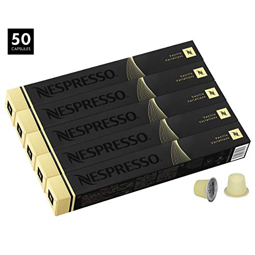Product Cover Nespresso Vanilio OriginalLine Capsules, 50 Count Espresso Pods, Medium Roast Intensity 6 Blend, South & Central American Arabica Coffee Flavors