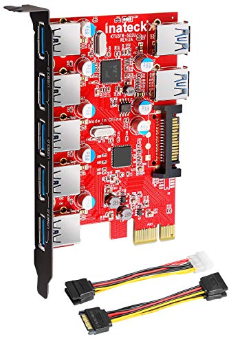 Product Cover Inateck Superspeed 7 Ports PCI-E to USB 3.0 Expansion Card - Interface USB 3.0 5-Port 2 Rear USB3.0 Port Express Card Desktop with 15 pin SATA Power Connector Include with A 4pin to 2x15pin Cable A 15pin to 2x 15pin SATA Y-Cable