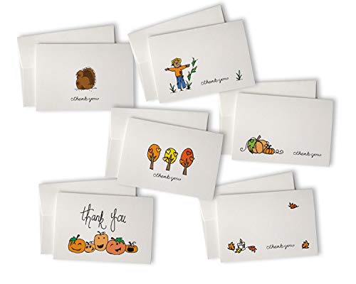 Product Cover Fall Thank You Cards with Envelopes - Fall Themed Note Cards Variety - 24 Pack