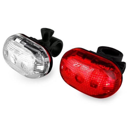 Product Cover BV Bike Light Set, Bicycle LED Headlight and Taillight Set, Quick-Release, Weather Resistant, 1 YEAR WARRANTY, Easy to Install Cycling Safety Flashlight