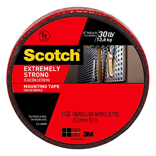 Product Cover Scotch Extreme Mounting Tape, 1-inch X 400-inches, Black, 1-Roll (414-LONGDC) - 414-LONG/DC