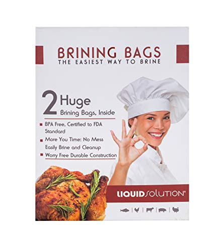 Product Cover New and Improved Liquid Solution Turkey Brining Bags - No BPA - Heavier Duty Materials - Thicker Seams - Gusseted Bottom - Double Track Zippers - Extra Large - Set of 2, 21.5 x 25.5 in Each